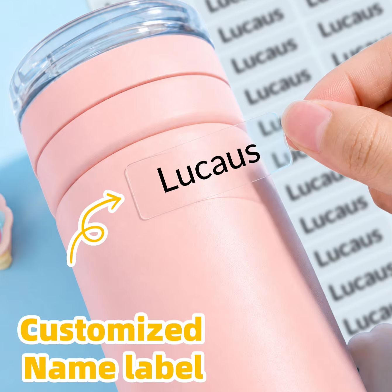 Personalized Name Box - Autocollants personnalisés avec nom, étiquettes imperméables