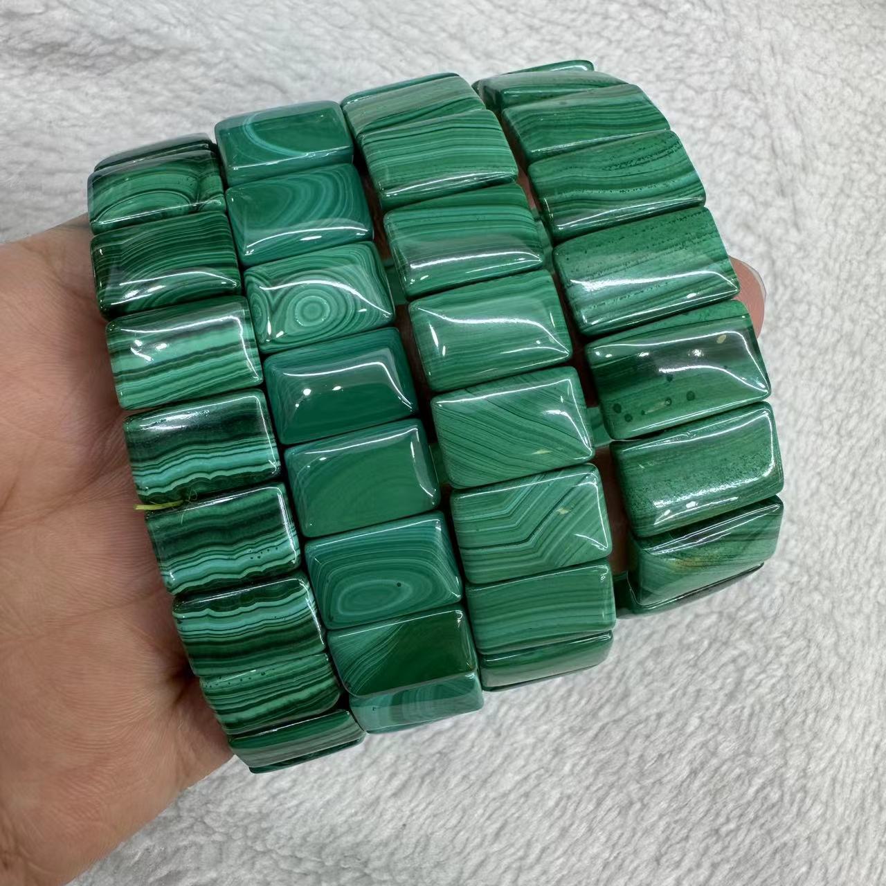 Coordinates Bracelet - Bracelet en Malachite ChrysocTrustance Verte Naturelle