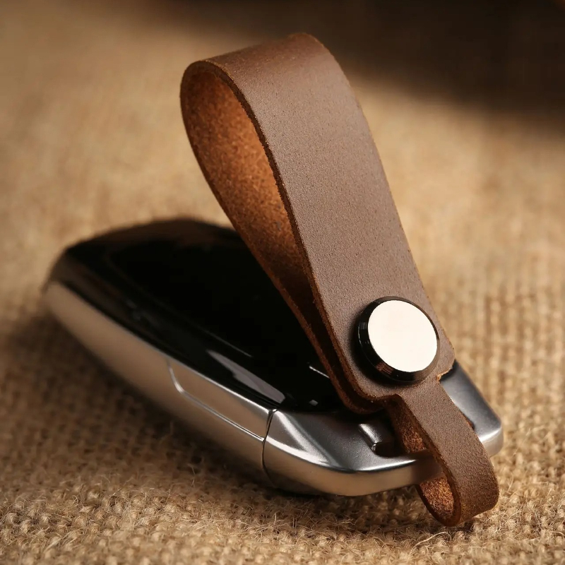 Initial Ring Custom - Porte-clés en cuir véritable avec LOGO