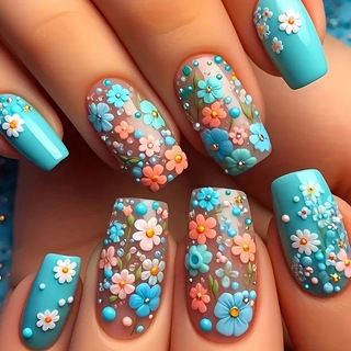 24 pièces/ensemble faux ongles - Pressed Flower Art avis et prix