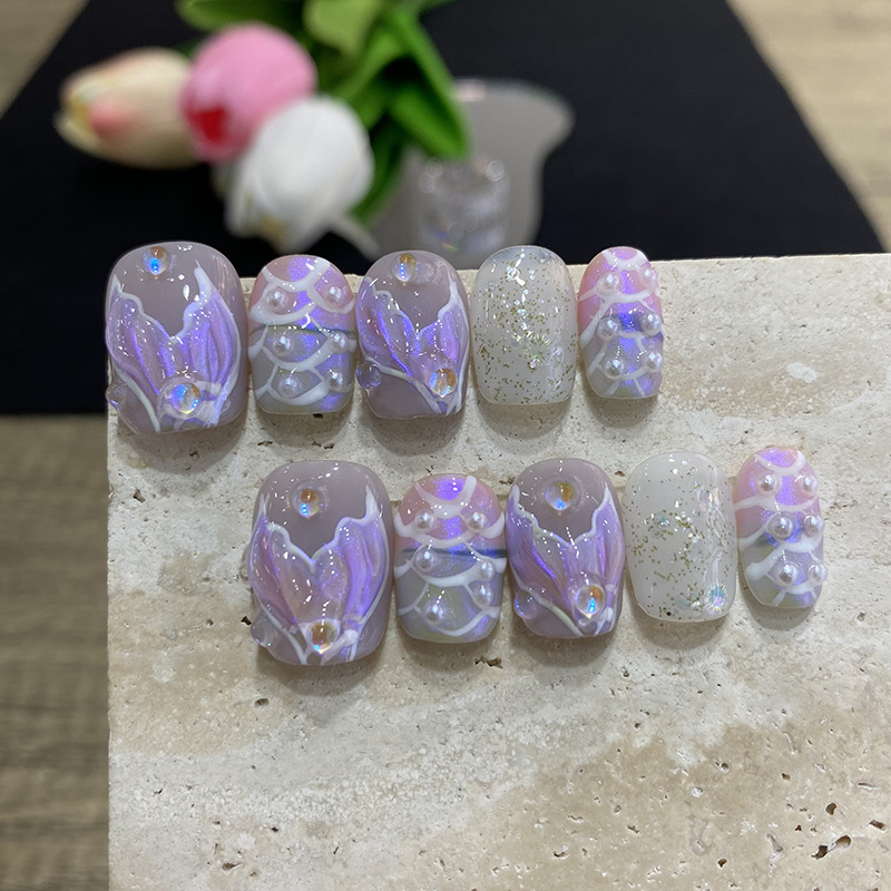 10 faux ongles papillon fleuri - Pressed Flower Art avis et prix