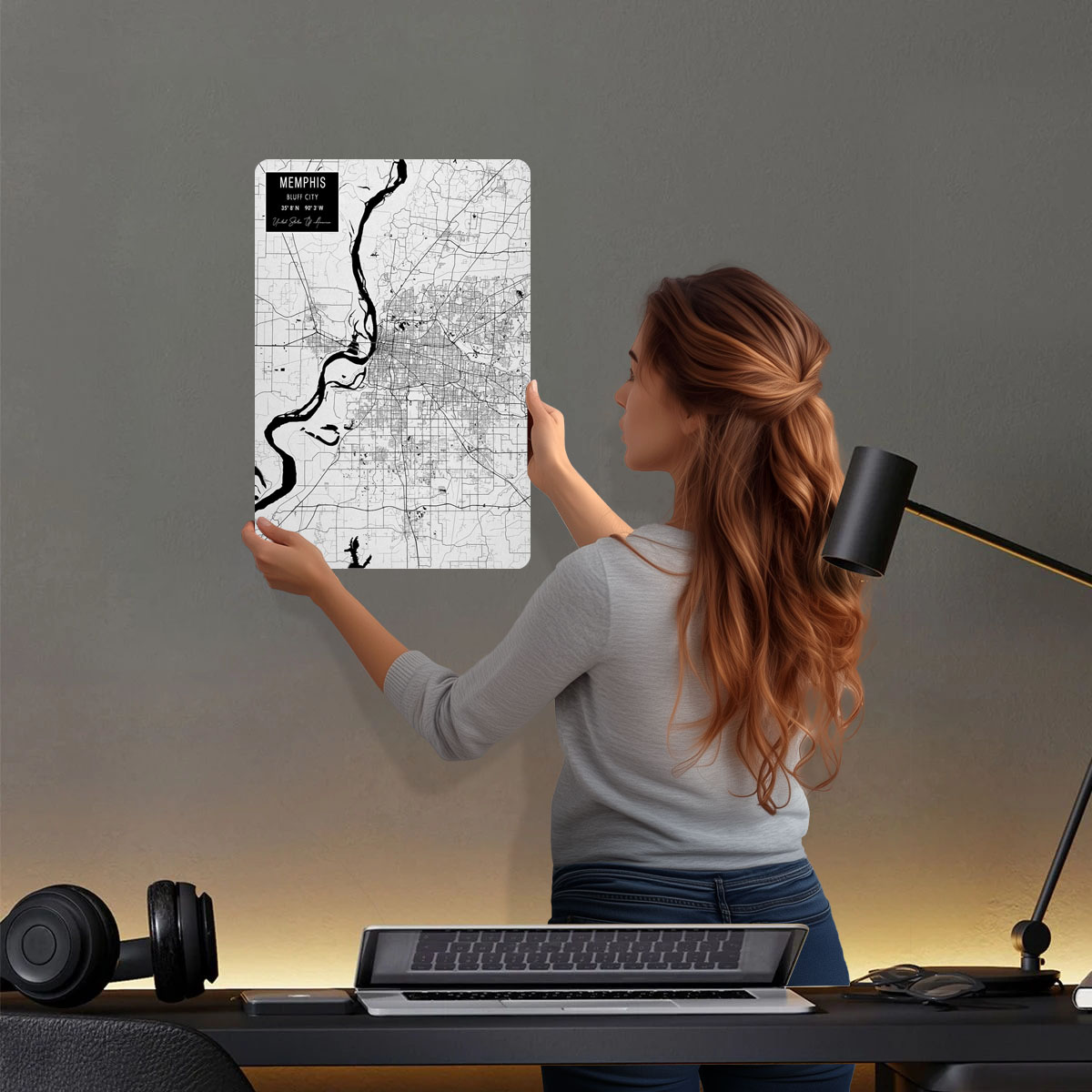 Memphis TN USA – panneaux en f - Custom Map Poster avis et prix