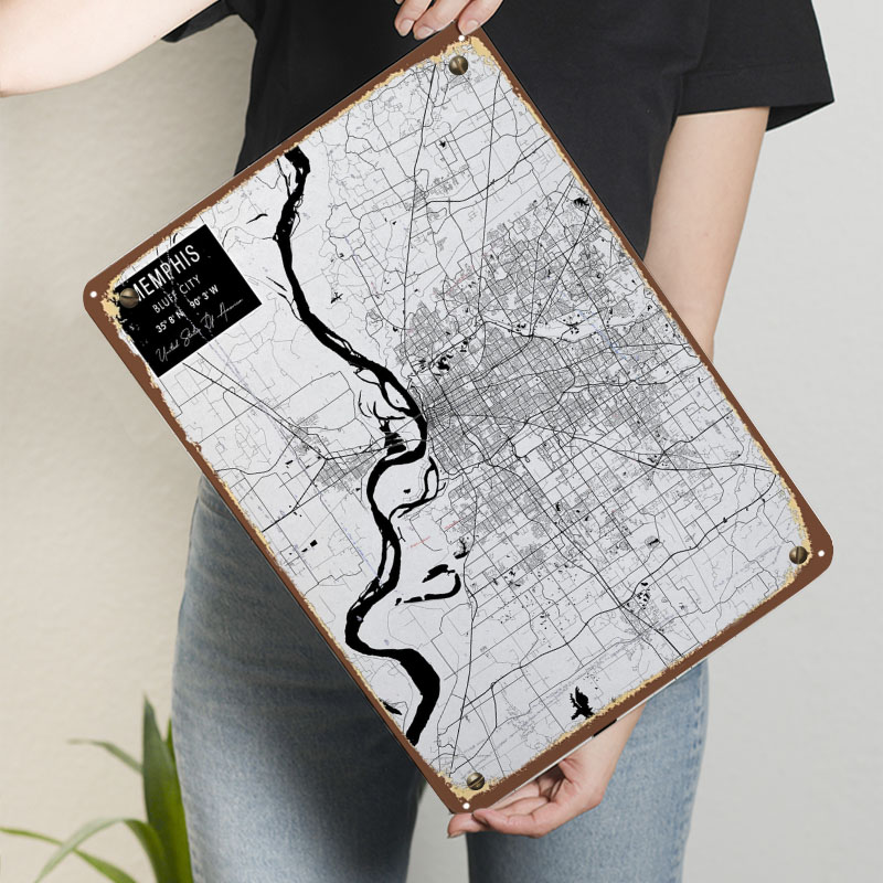 Memphis TN USA – panneaux en f - Custom Map Poster avis et prix