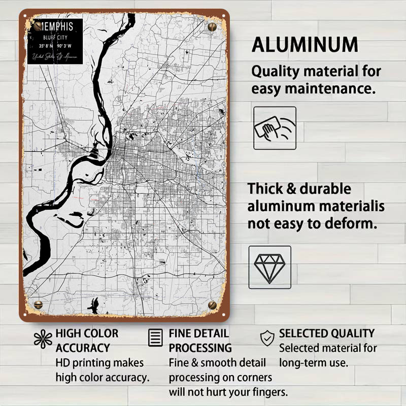 Memphis TN USA – panneaux en f - Custom Map Poster avis et prix