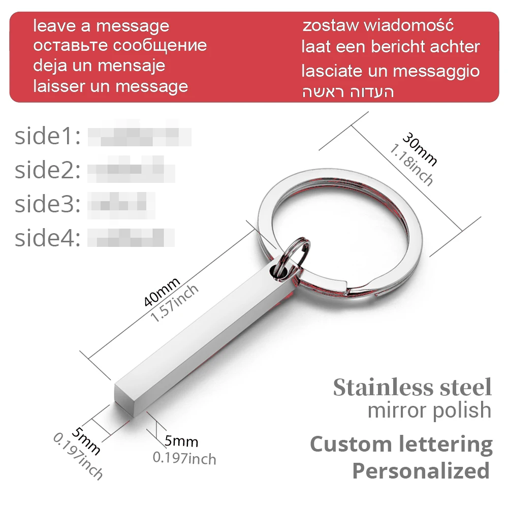 Porte-clés de barre 3D personn - Initial Ring Custom avis et prix
