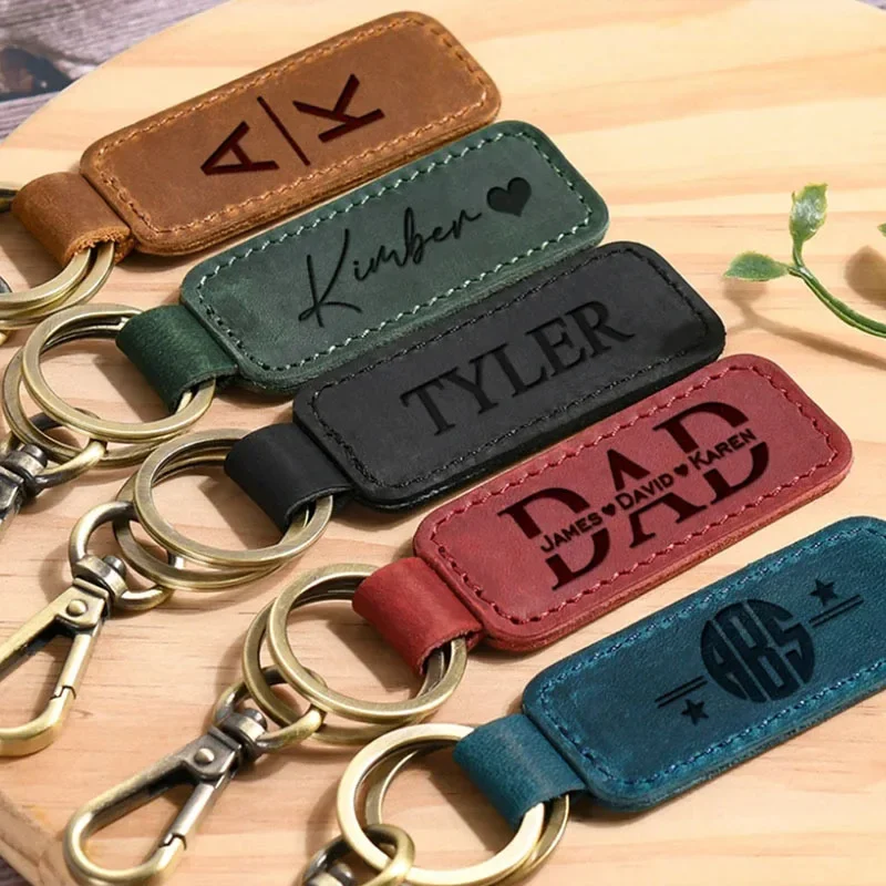 Porte-clés en cuir avec logo p - Initial Ring Custom avis et prix