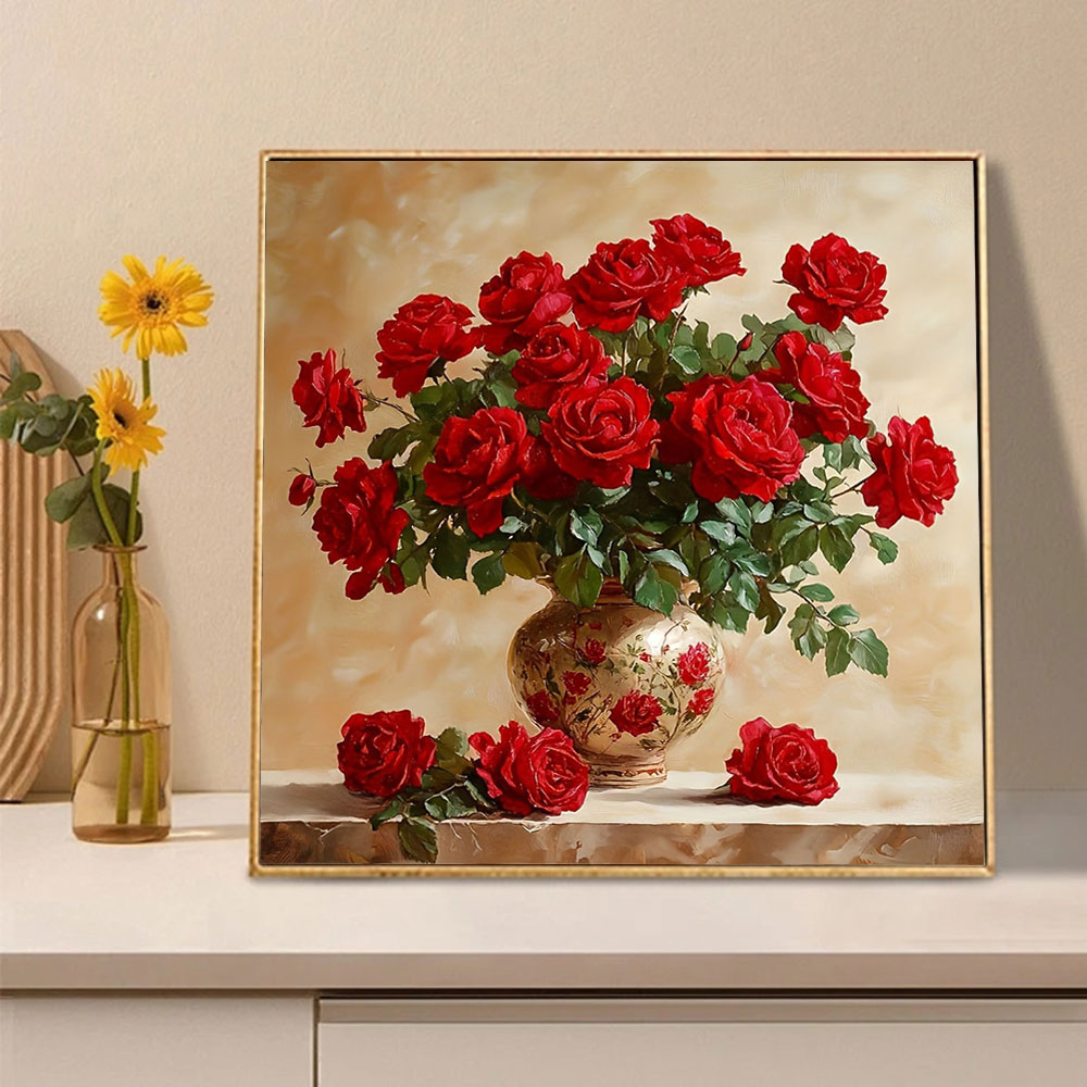 Rose diamant peinture plein ca - Photo Mosaic Print avis et prix