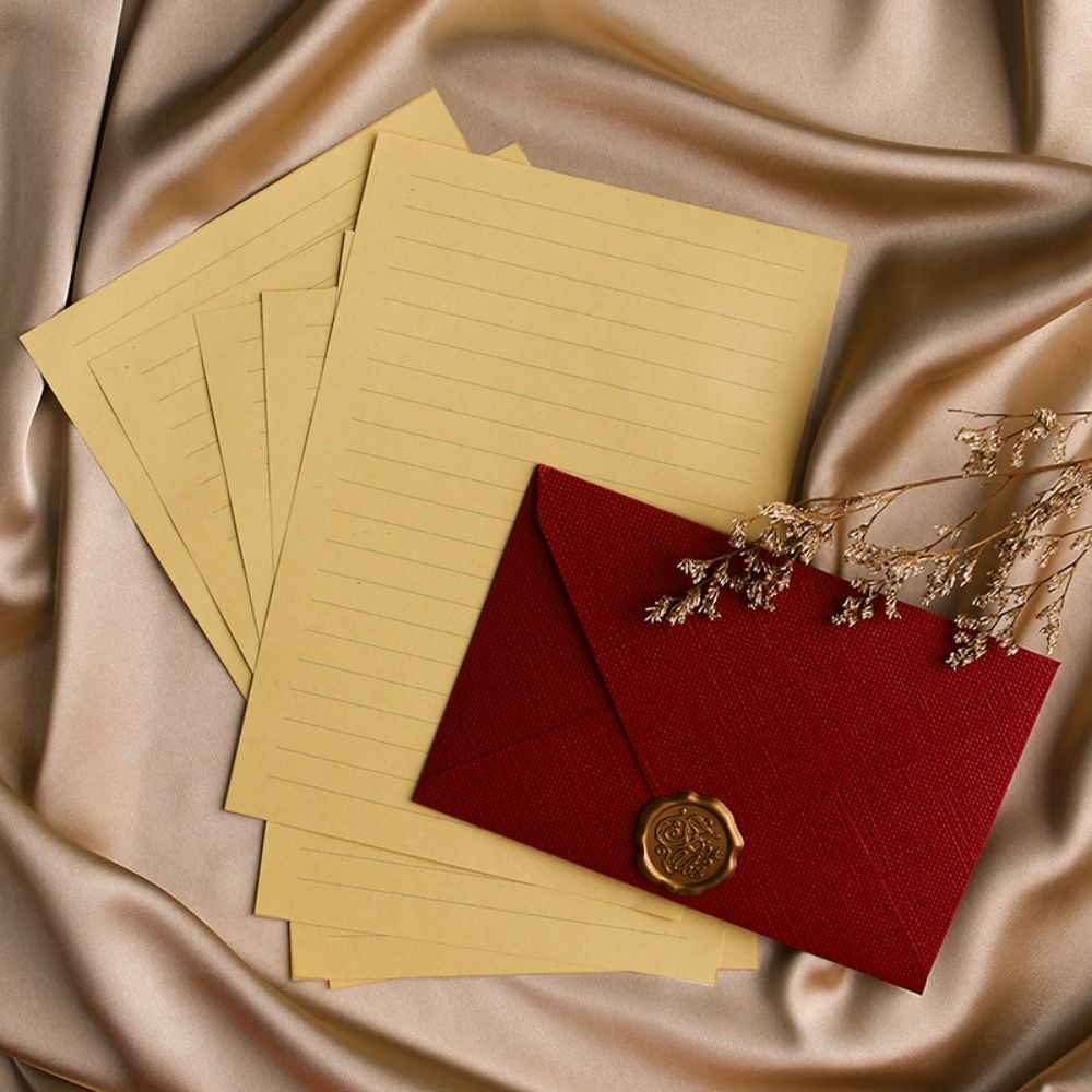 Enveloppe rétro Texture lin Si - Wax Seal Letter Kit avis et prix