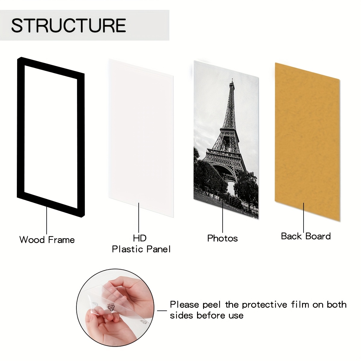 Ensemble de 5 cadres Photo en  - Engraved Wood Frame avis et prix