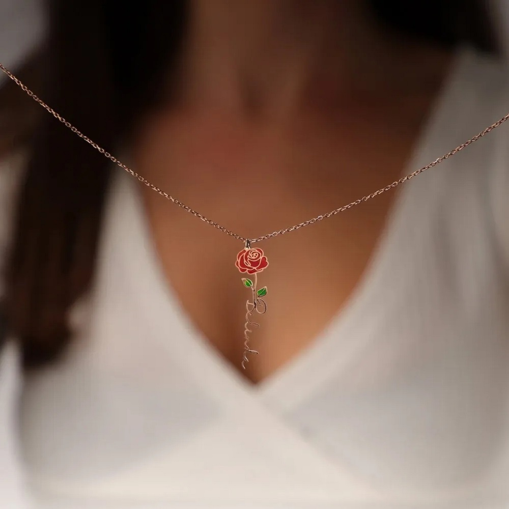 Collier avec nom personnalisé  - Birth Flower Necklace avis et prix