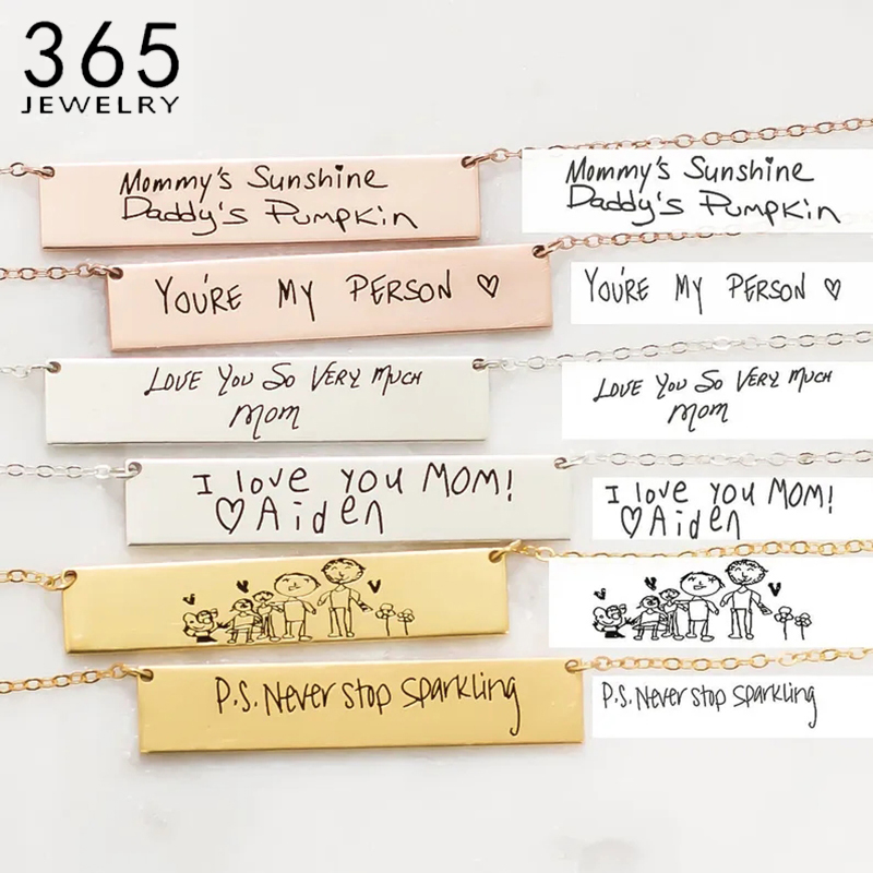 Collier pendentif personnalisé - Handwriting Necklace Bar avis et prix