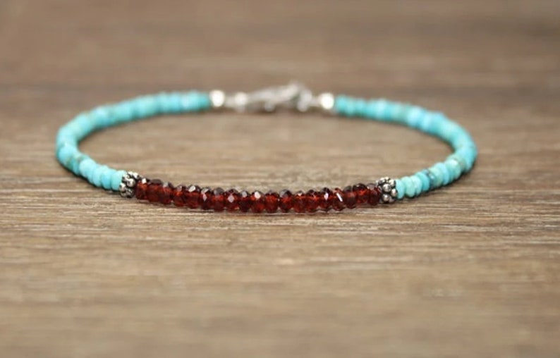 Bracelet turquoise grenat et l - Coordinates Bracelet avis et prix