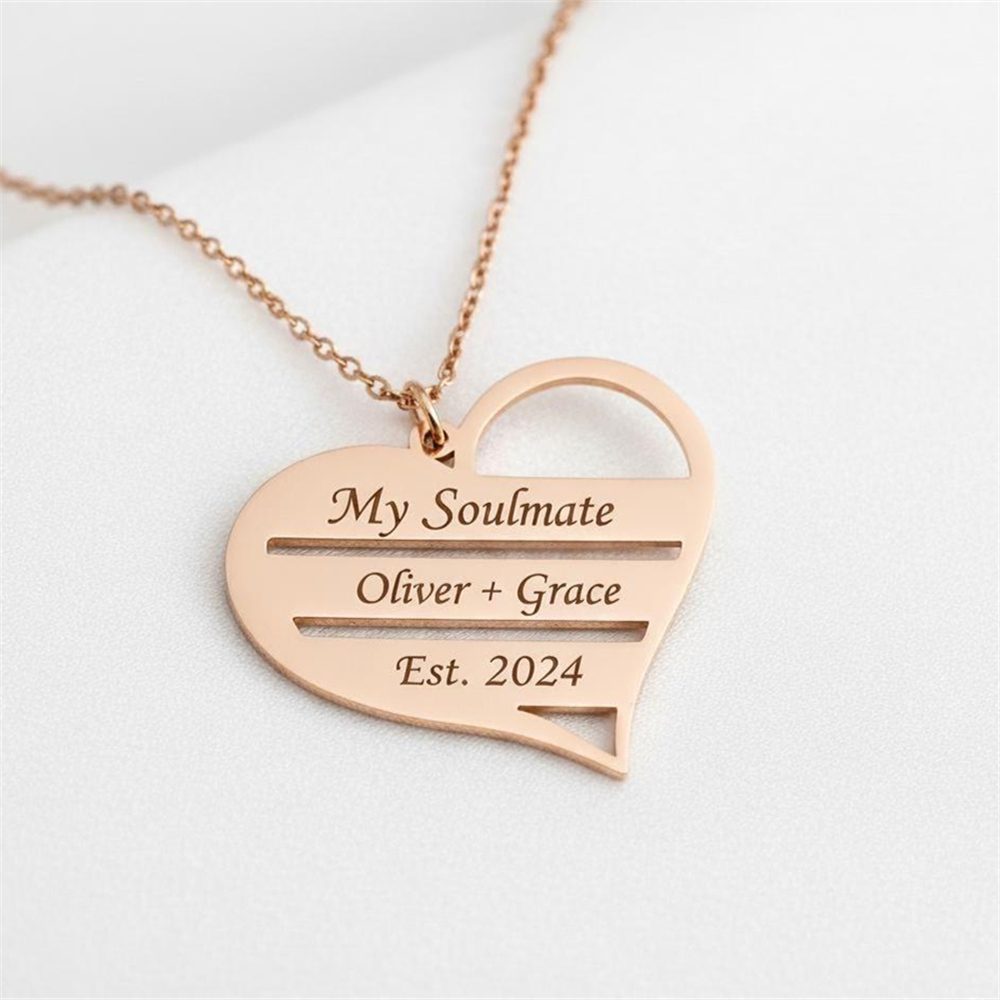 Collier coeur personnalisé en  - Birth Flower Necklace avis et prix